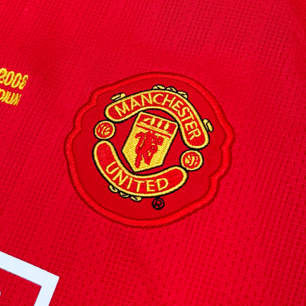 Manchester United 2007/08 Local Manga Corta para Niños