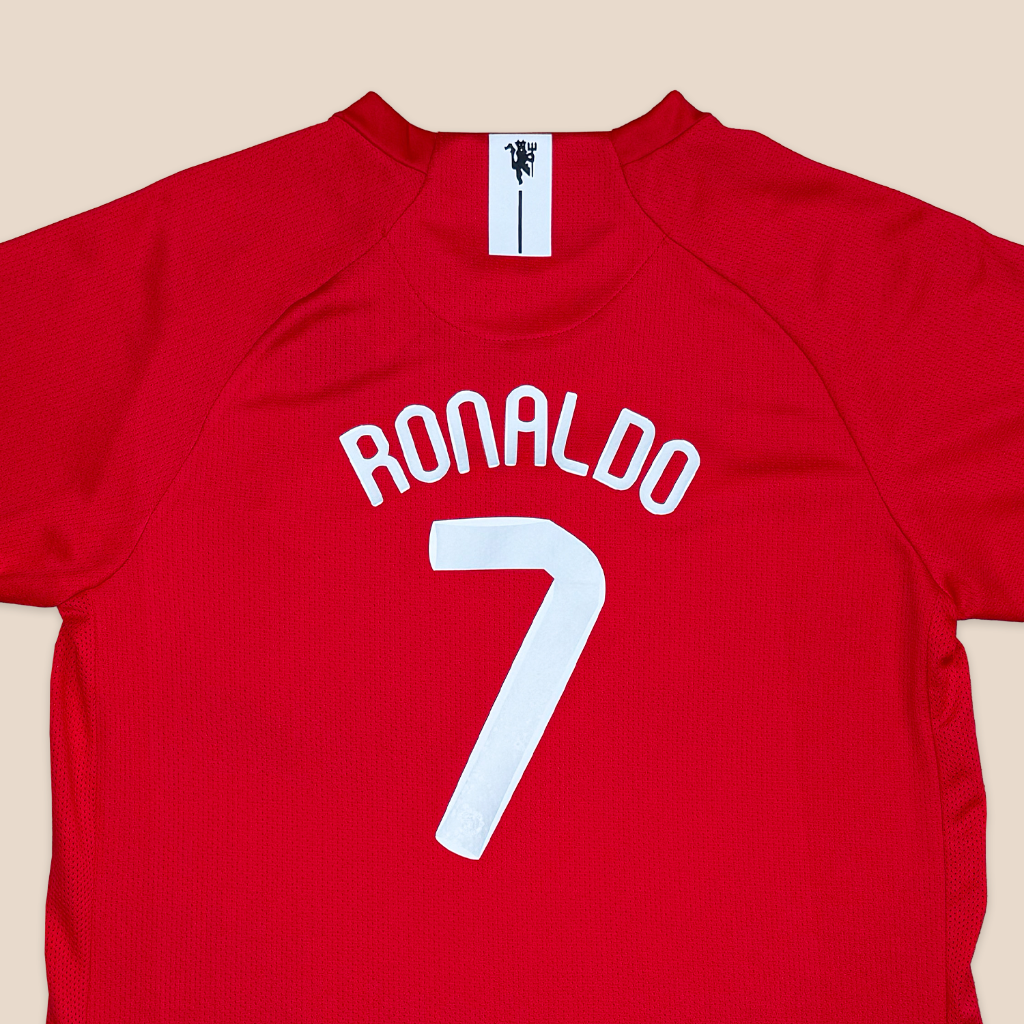 Manchester United 2007/08 Local Manga Corta para Niños