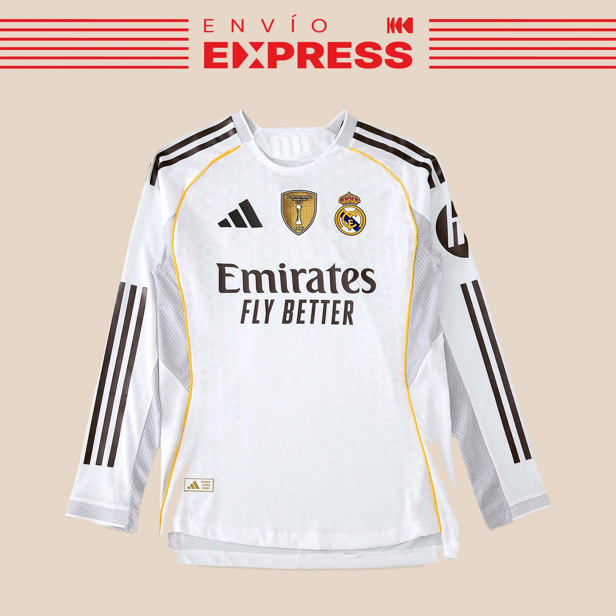 Real Madrid 2025/26 Local Versión Jugador - Express - Manga larga Intercontinental