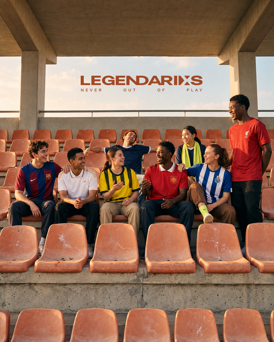 Aficionados con jerseys de distintos equipos en una tribuna